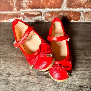 Red girl's shoes with bow #29
